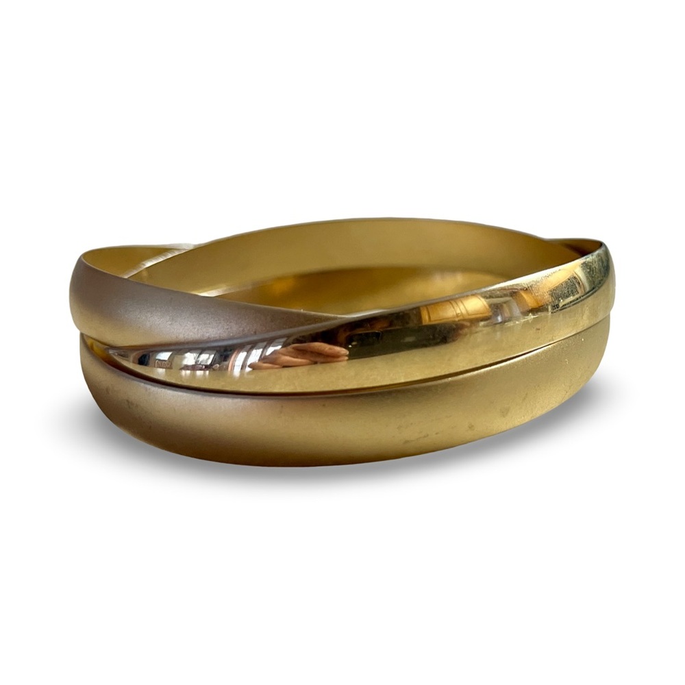 Trinity Rolling Gold Bangle Set - image 3